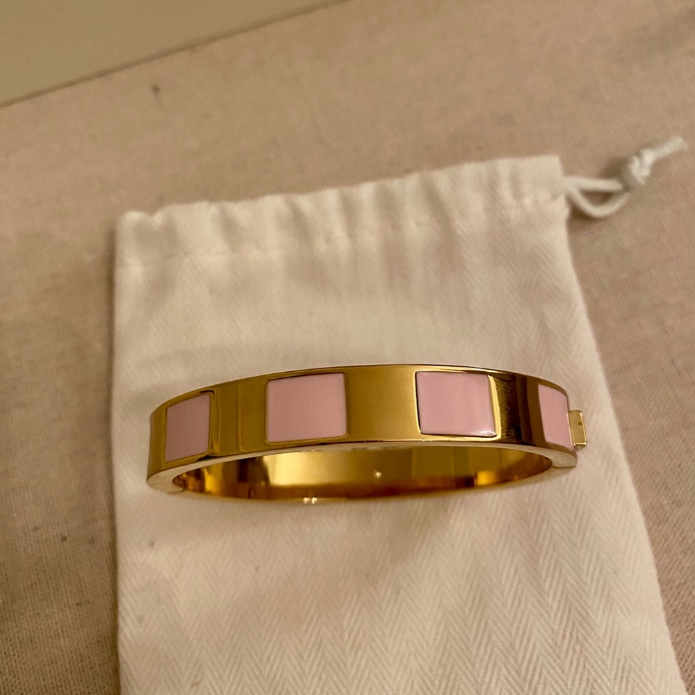 J. Crew Enamel Pink/Gold Bangle